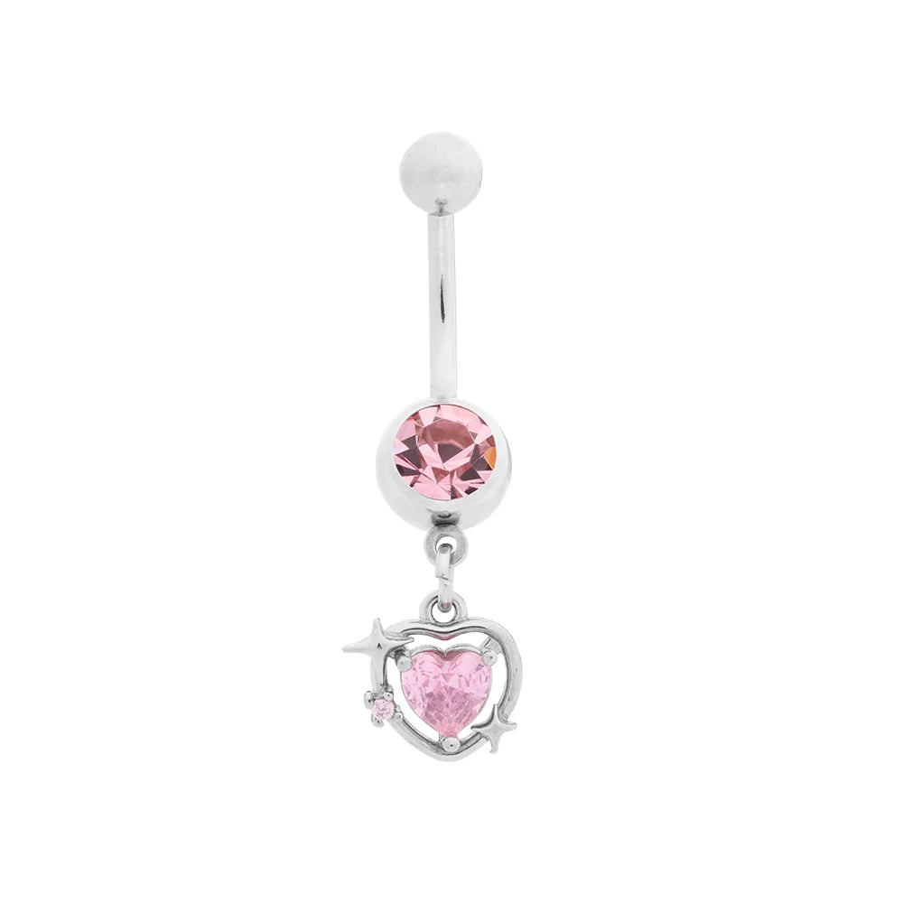 Y2K Heart Dangle Navel - Painful Pleasures