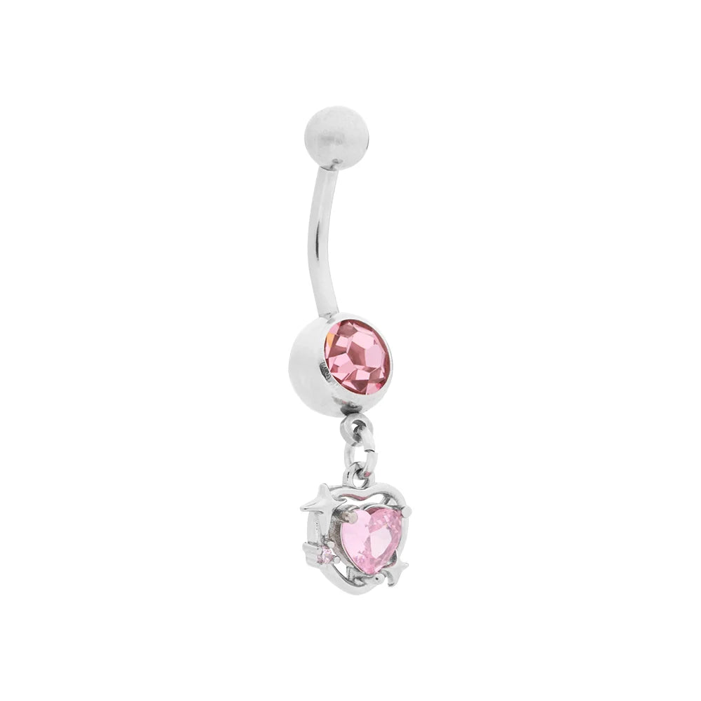 Y2K Heart Dangle Navel - Painful Pleasures