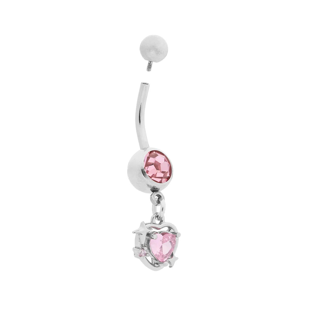 Y2K Heart Dangle Navel - Painful Pleasures