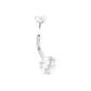 Large Double Gem Prong Navel - Painful Pleasures