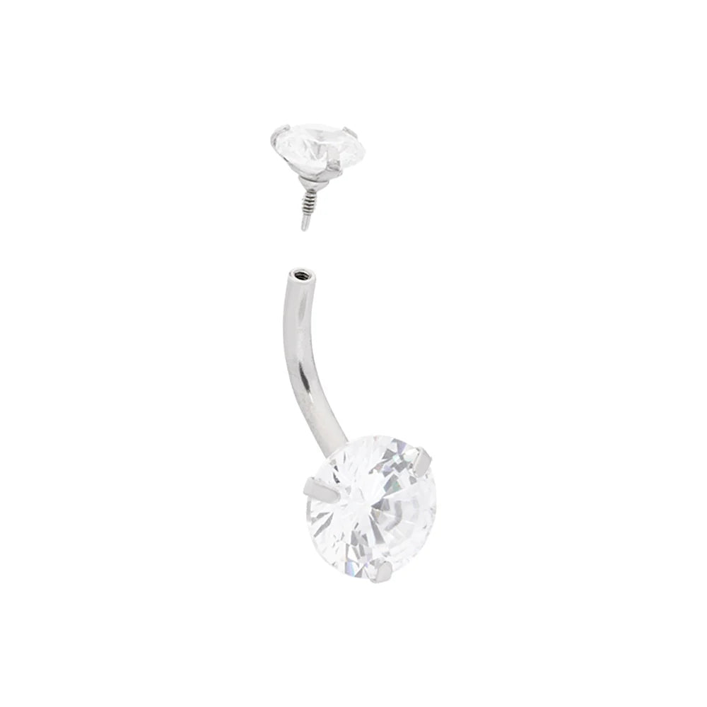 Large Double Gem Prong Navel - Painful Pleasures