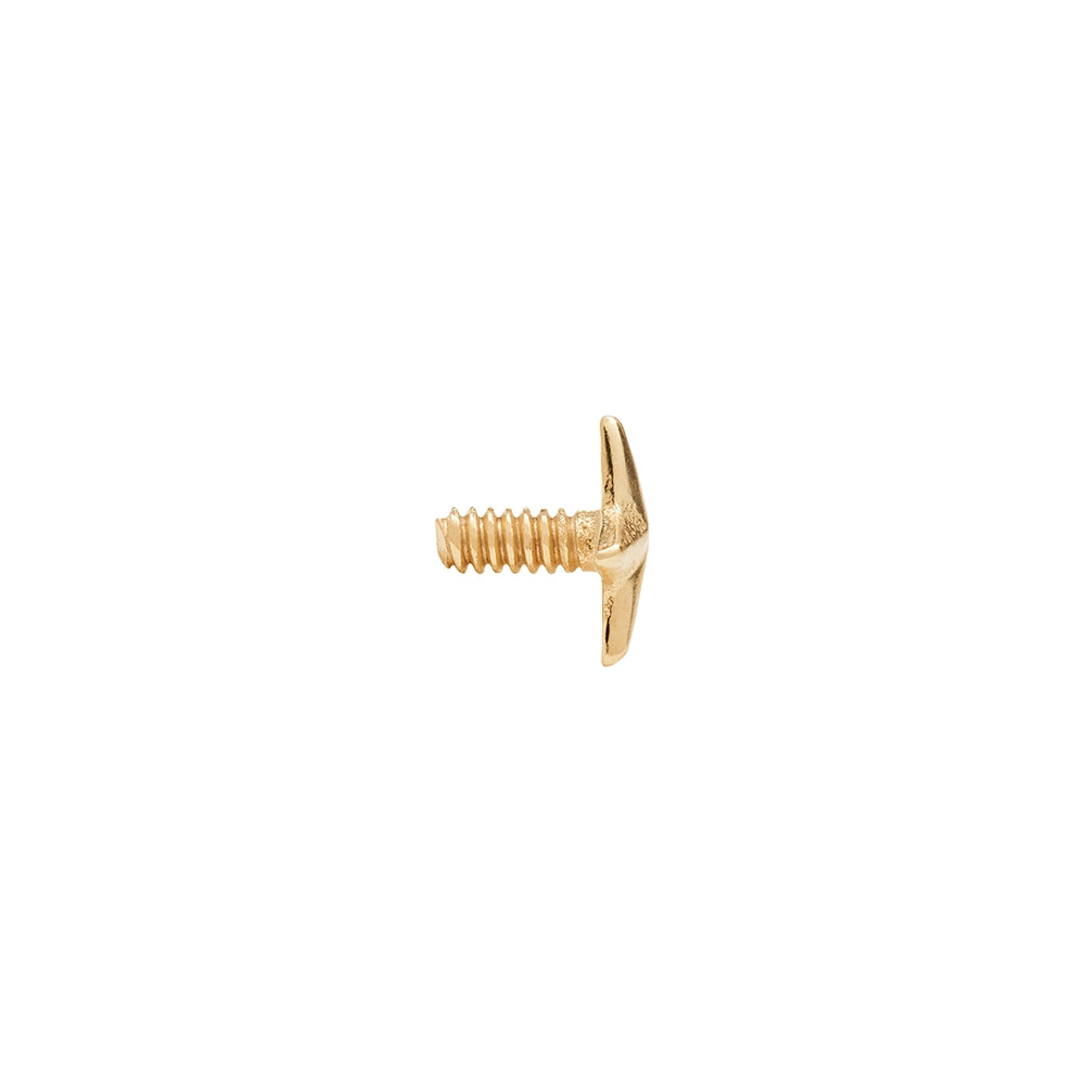 Tilum 18g-16g Internally Threaded Replacement YELLOW GOLD 3D STAR - Price Per 1 - Painful Pleasures
