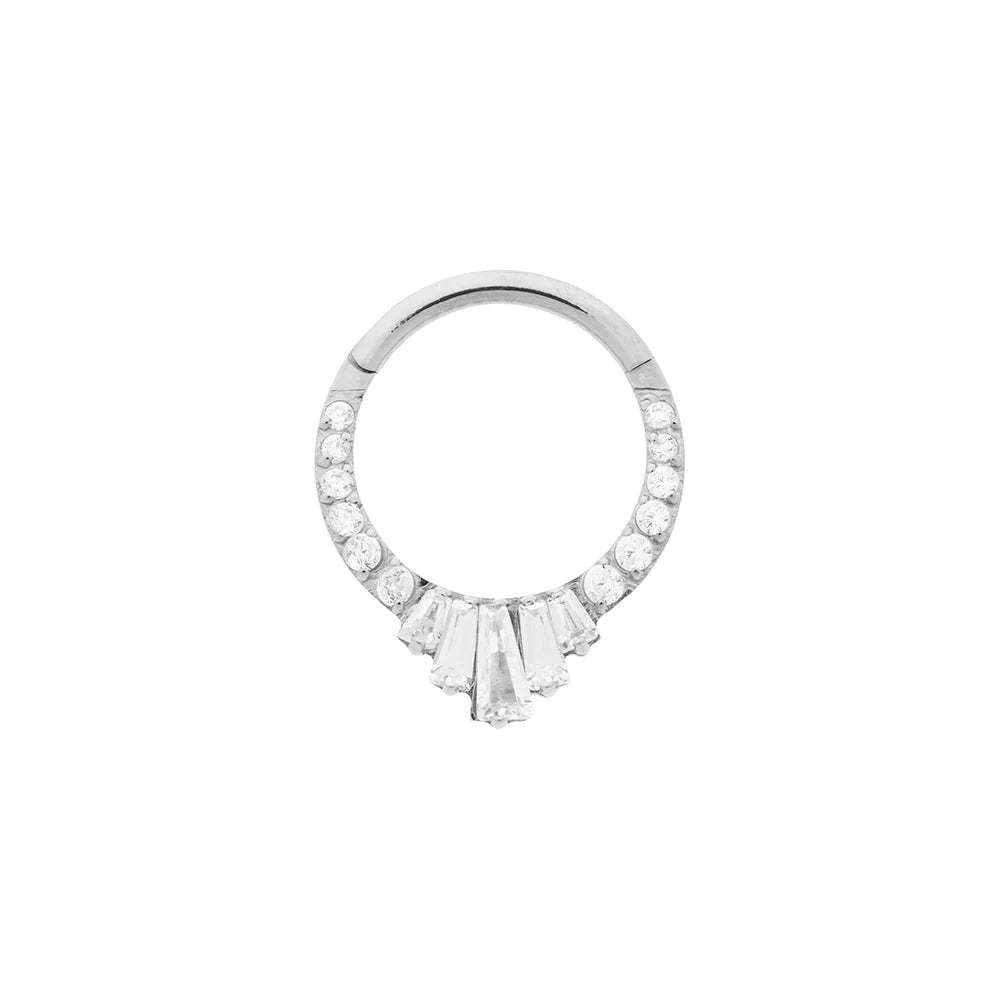 Titanium Baguette Gem Stepped Clicker - Painful Pleasures