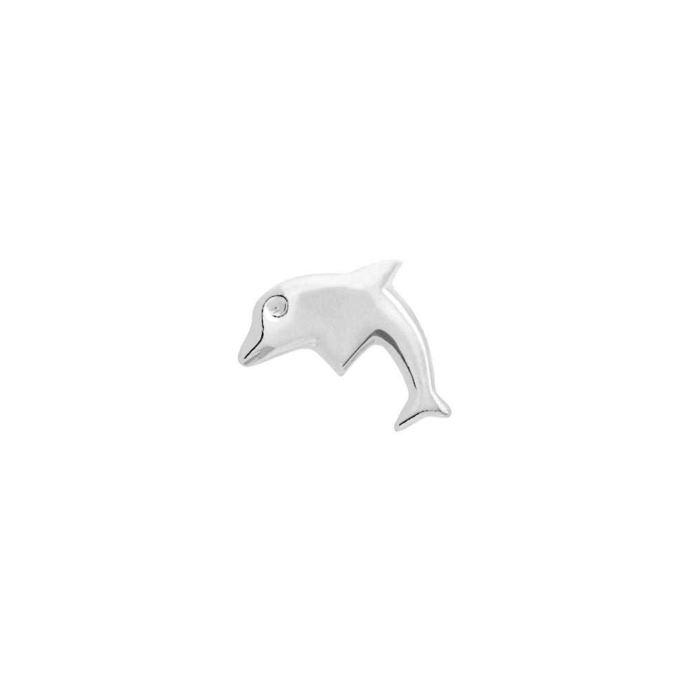 Tilum 14kt White Gold Dolphin Nose Bone 20g - Painful Pleasures