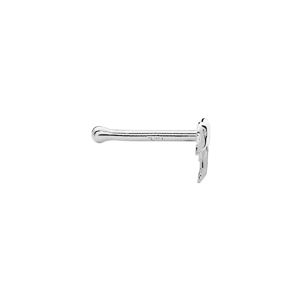 Tilum 14kt White Gold Dolphin Nose Bone 20g - Painful Pleasures