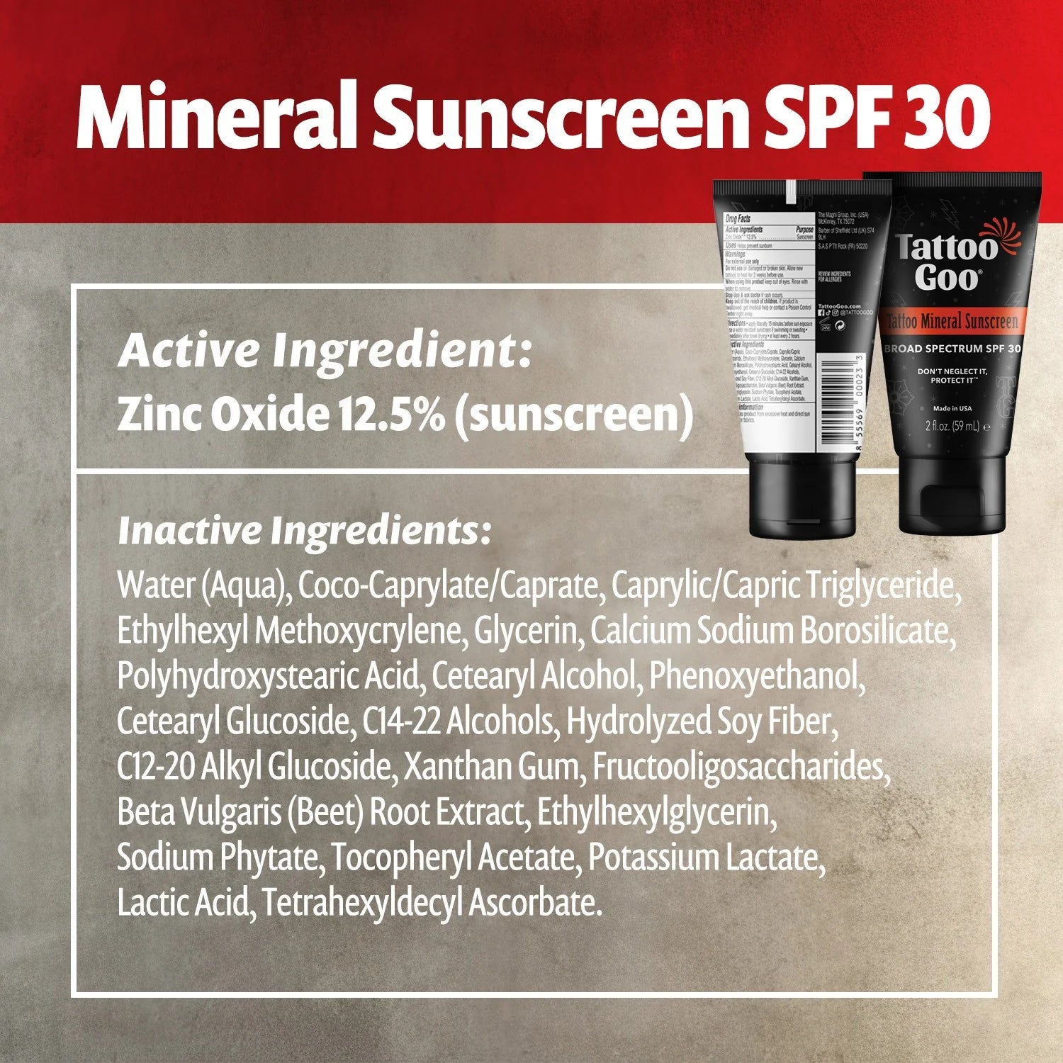 Tattoo Goo Mineral Sunscreen — SPF 30 - Painful Pleasures