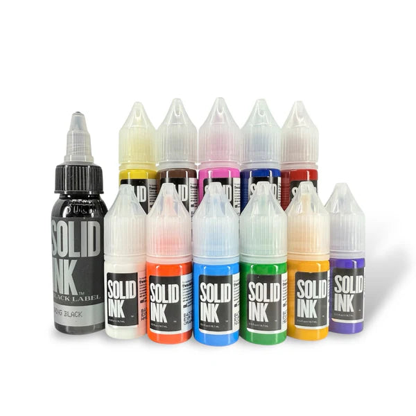12 Color Mini Travel Set — Solid Ink — 10ml Bottles