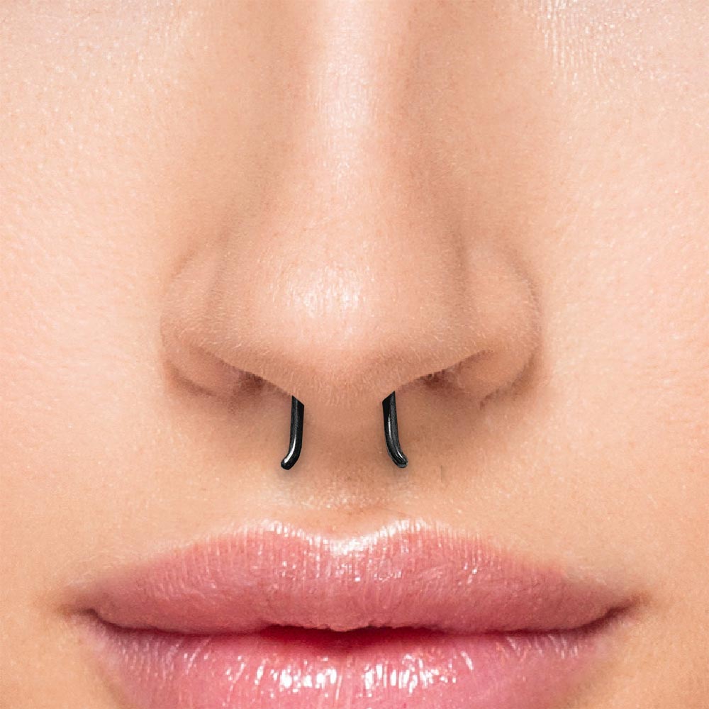 Tilum 16g PVD Black Titanium Septum Retainer - Price Per 1