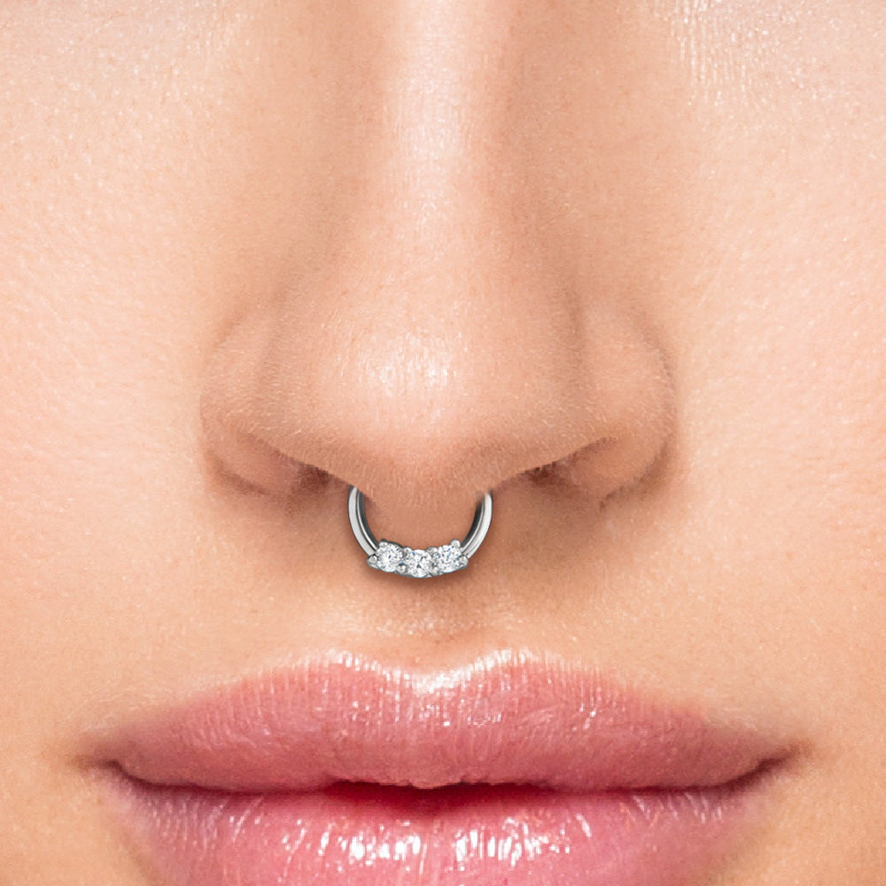 16g Septum Clicker with Three Crystals — Price Per 1