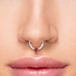 16g 3/8” PVD Rose Gold Teardrop Red Jewel Clicker Ring — Price Per 1