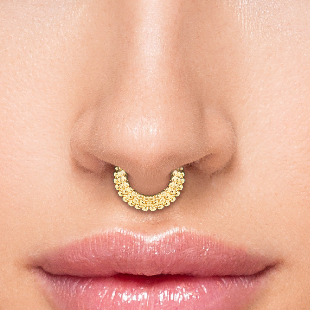16g PVD Gold Micron Beaded Rope Clicker