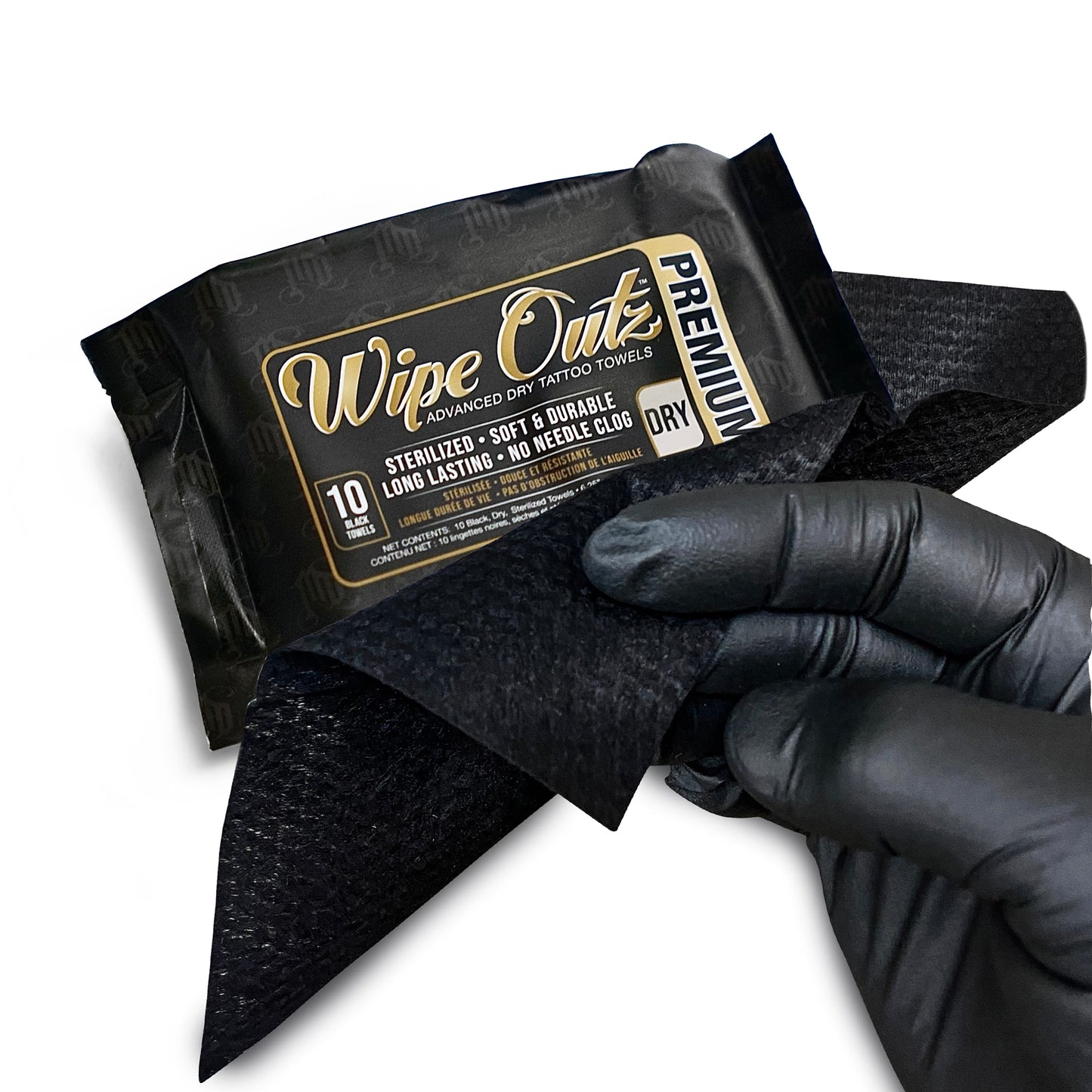 Wipe Outz™ Black Tattoo Towels