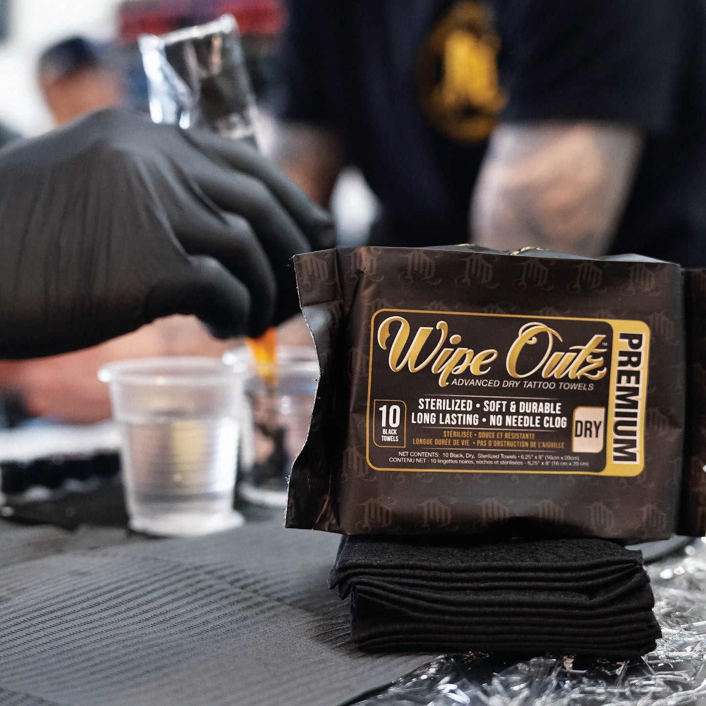 Wipe Outz™ Black Tattoo Towels