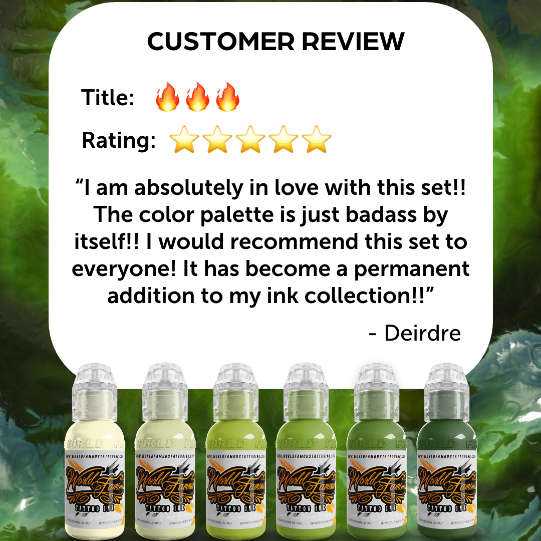 Vincent Zattera Rotten Green Set — World Famous Tattoo Ink — Pick Size