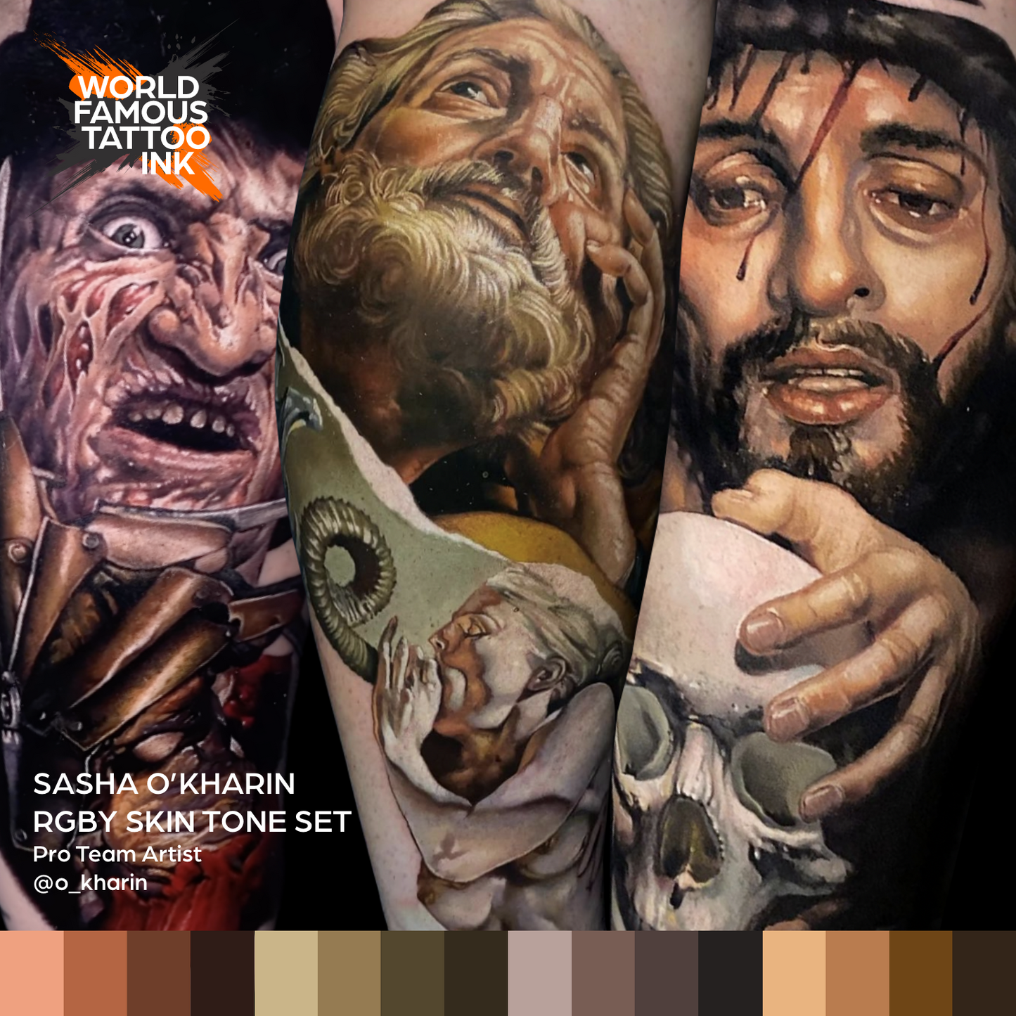 Sasha O’Kharin RGBY Skin Tone Set of 16 Colors — World Famous — 1oz