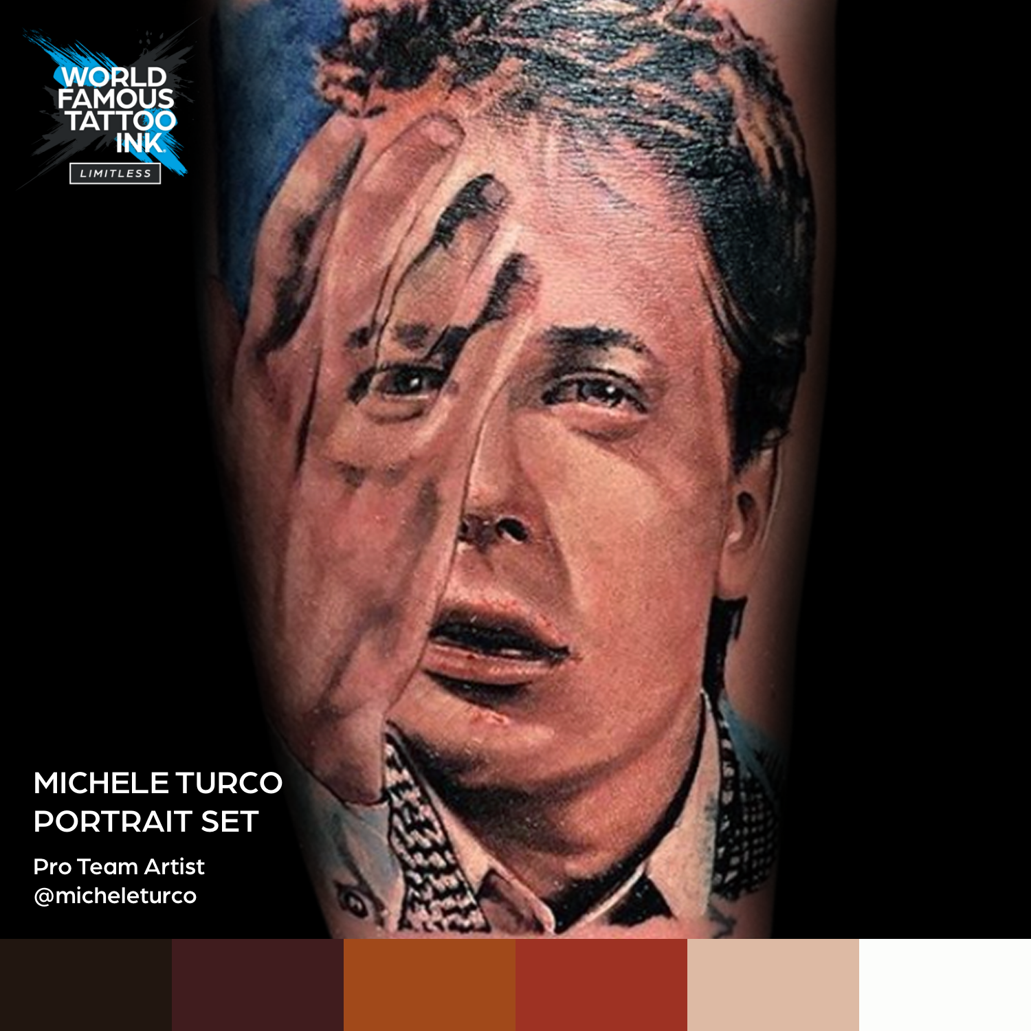 6 Color Michele Turco Portrait Set — World Famous Tattoo Ink — 1oz - Painful Pleasures
