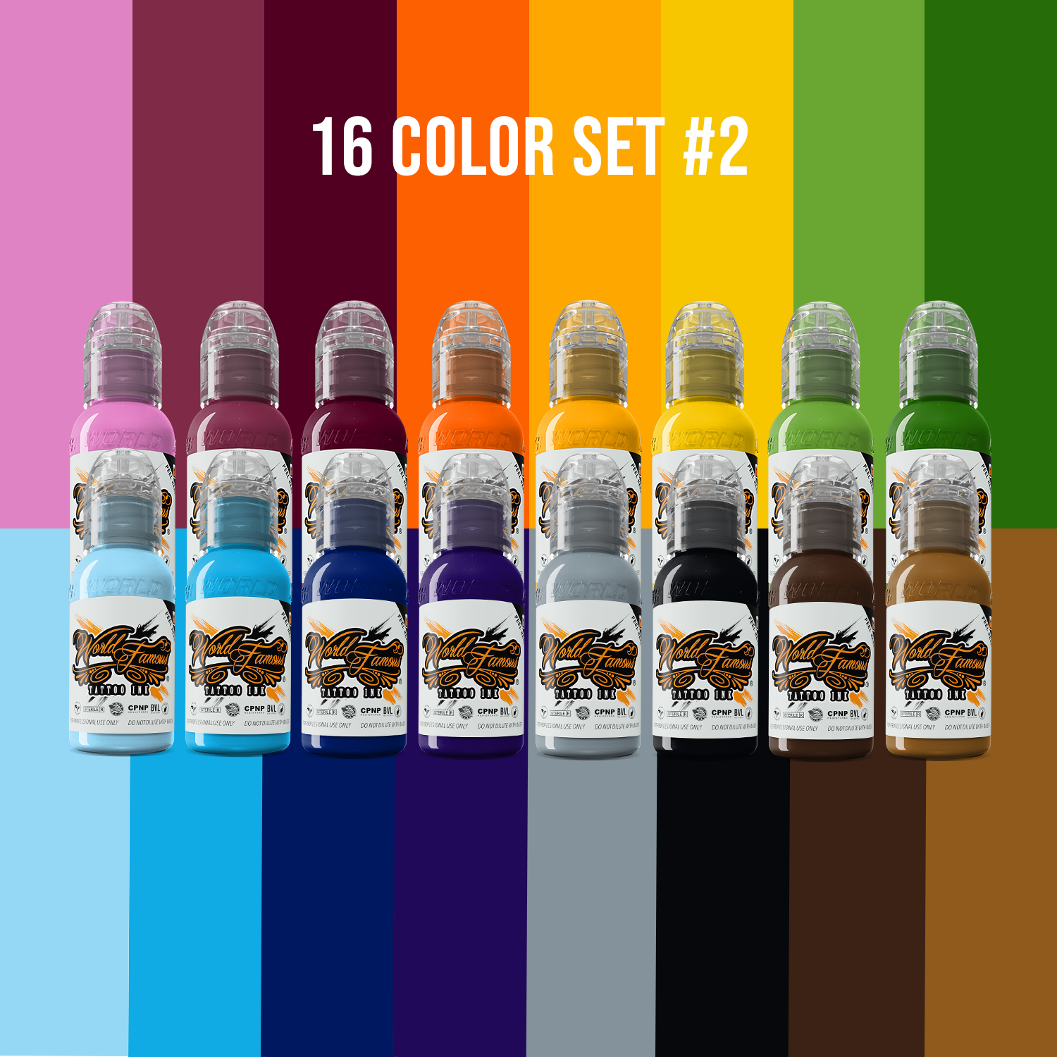 16 Color Ink Set #2 1oz – Painful Pleasures