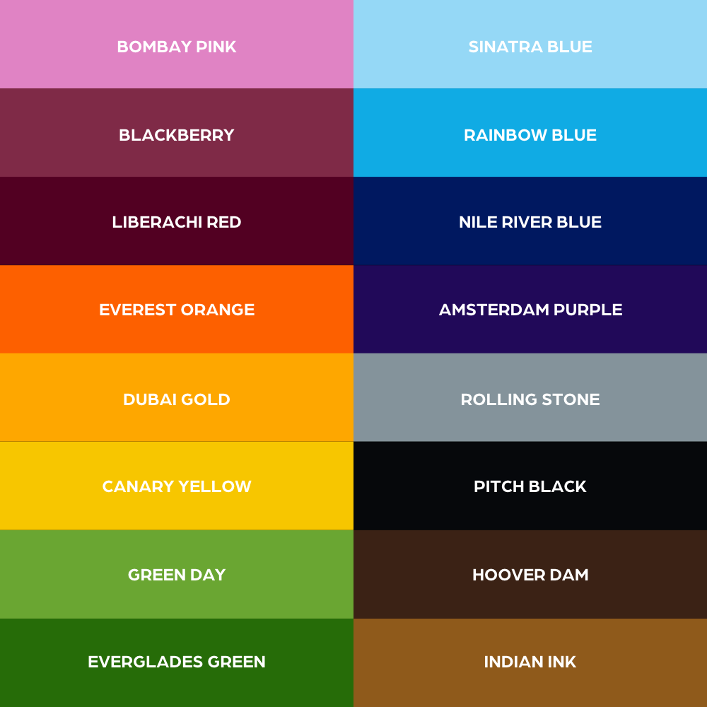 16 Color Ink Set #2 1oz - Painful Pleasures