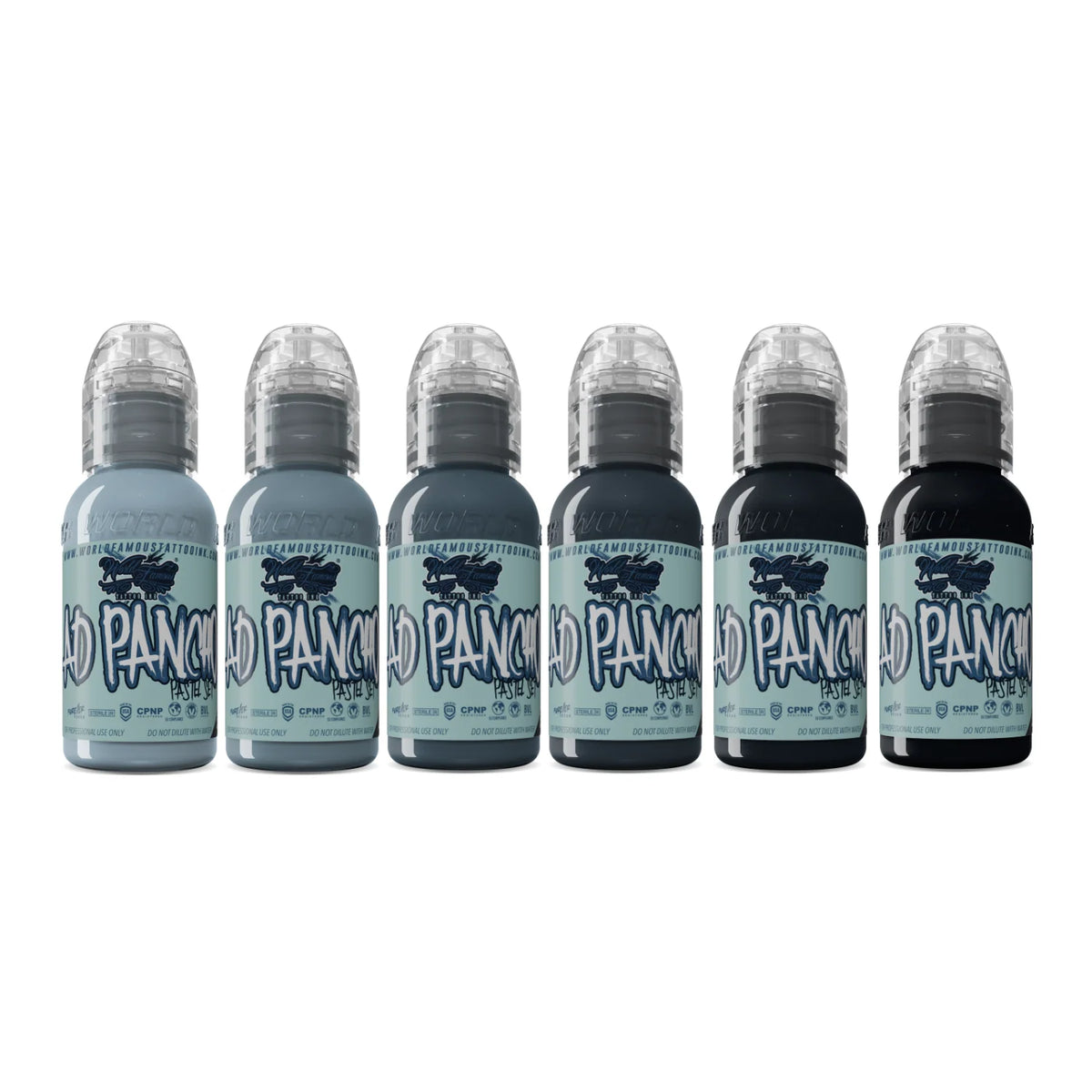 A.D. Pancho Pastel Greys Set — World Famous Tattoo Ink — Pick Size - Painful Pleasures