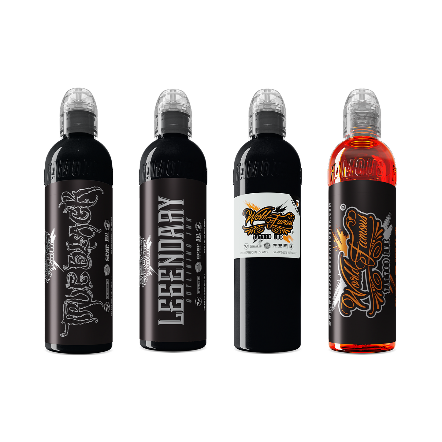 Andres Jaramillo 4 Bottle Latin Black Scale Set — World Famous Tattoo Ink — 4oz