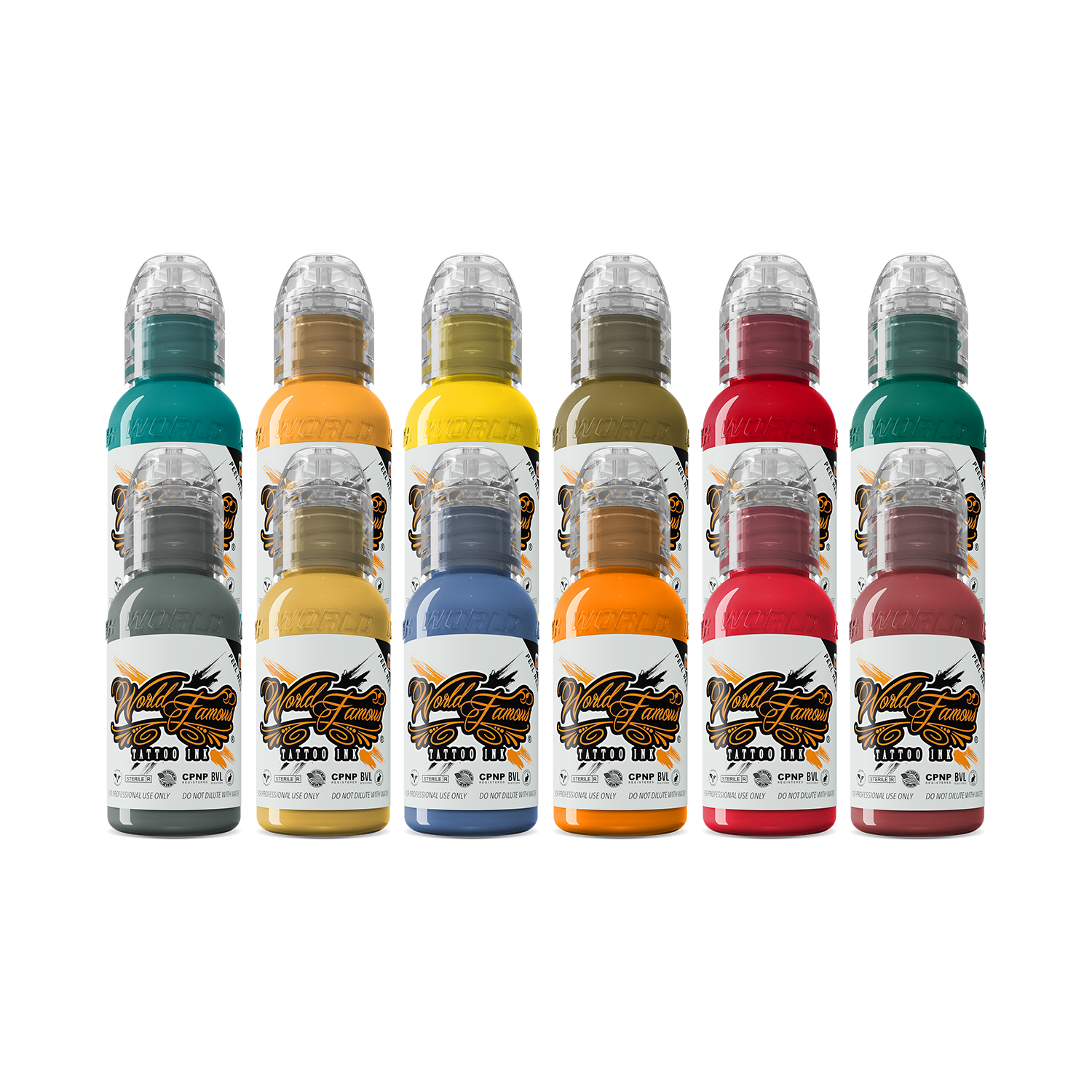 12 Color Jason Ackerman Serial Killer Set — World Famous Tattoo Ink — 1oz