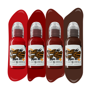4 bottle Mak's Blood Set — World Famous Tattoo Ink — Pick Size - Painful Pleasures
