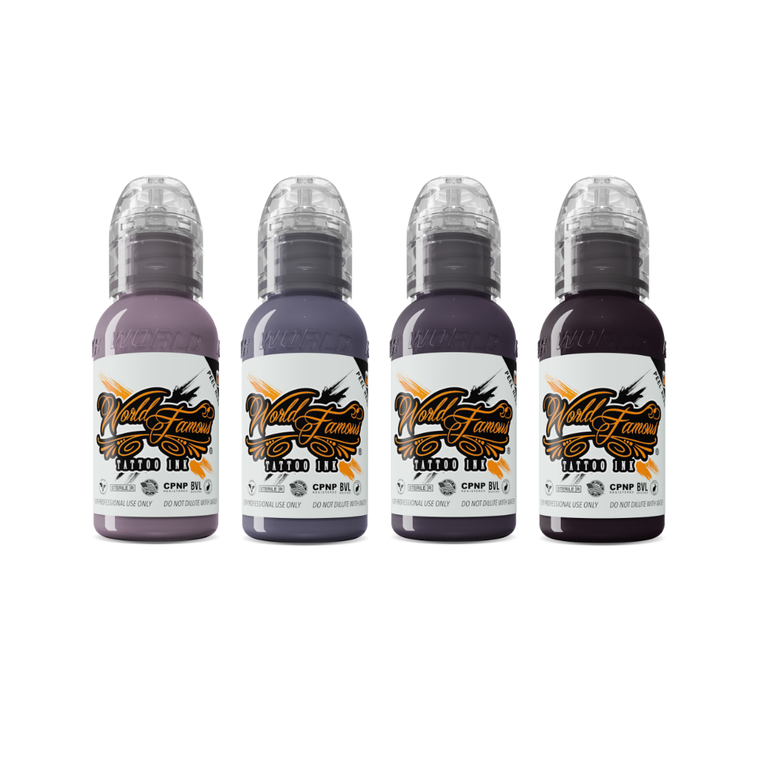 Dima NBK Grape Grey Set — World Famous Tattoo Ink — 1oz