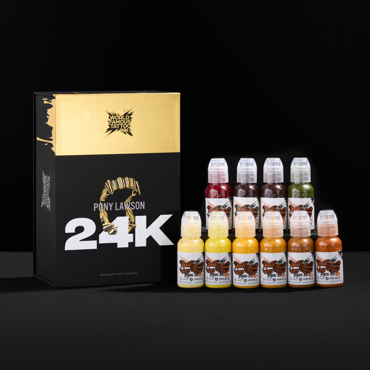 Pony Lawson 24k Set — World Famous Tattoo Ink — 1oz - Painful Pleasures