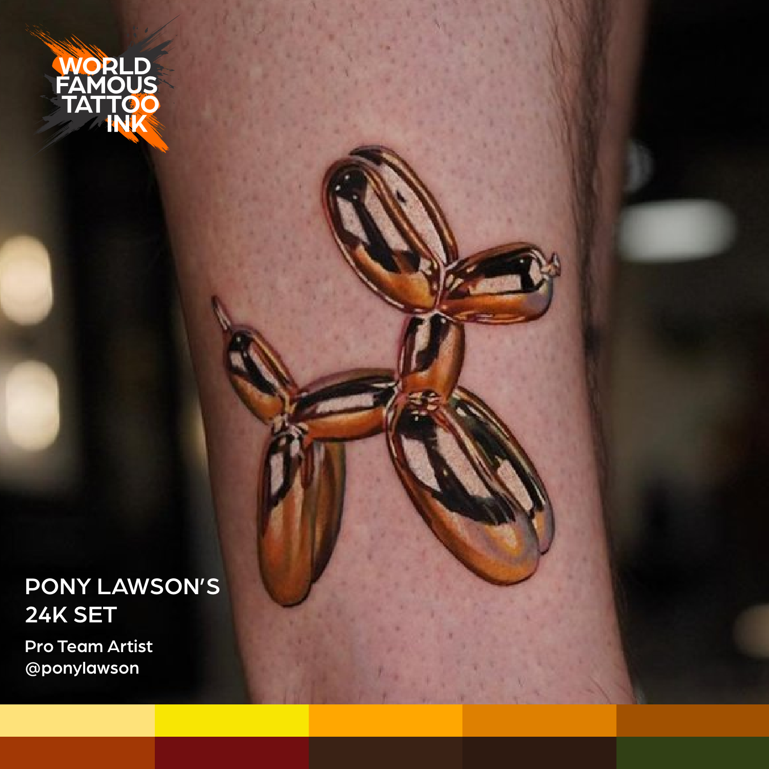 Pony Lawson 24k Set — World Famous Tattoo Ink — 1oz - Painful Pleasures