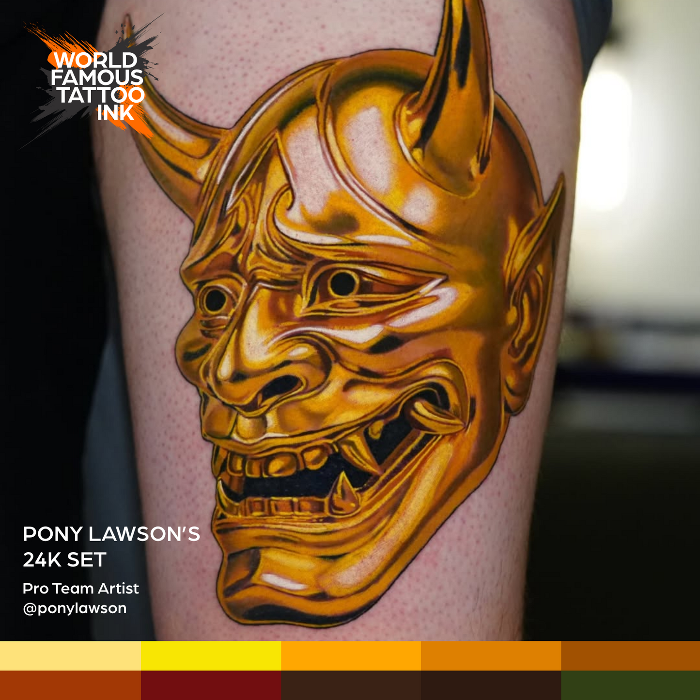 Pony Lawson 24k Set — World Famous Tattoo Ink — 1oz - Painful Pleasures