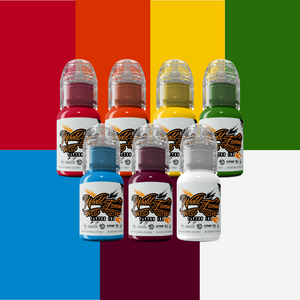 7 Color Simple Set — World Famous Tattoo Ink — 1/2oz - Painful Pleasures