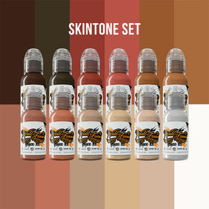 12 Color Skintone Set — World Famous Tattoo Ink — 1oz