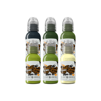 Vincent Zattera Rotten Green Set — World Famous Tattoo Ink — Pick Size