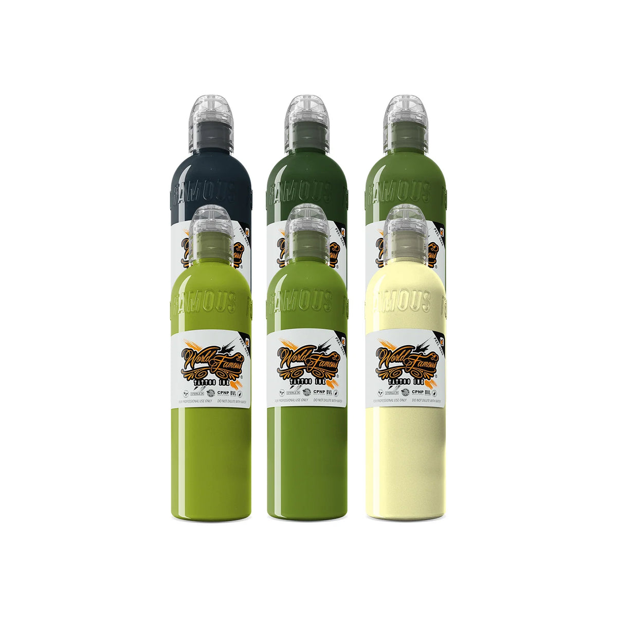 Vincent Zattera Rotten Green Set — World Famous Tattoo Ink — Pick Size - Painful Pleasures