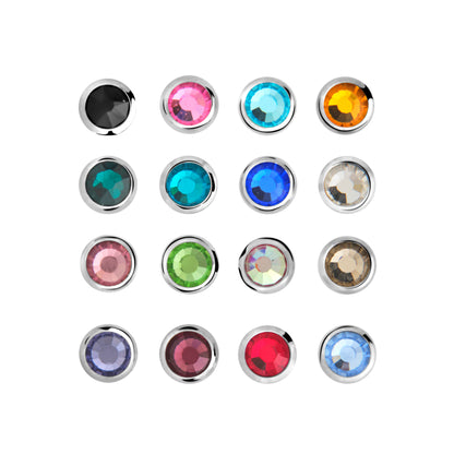 18g - 16g Internally Threaded 2.5mm Swarovski Jewel Top - Price Per 1 - Painful Pleasures