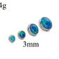 Tilum 14g - 12g Internally Threaded Titanium 3mm Flat Opal Top - Price Per 1