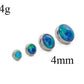 Tilum 14g - 12g Internally Threaded Titanium 4mm Flat Opal Top - Price Per 1