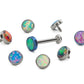 Tilum 18g - 16g Internally Threaded Titanium 2.5mm Flat Opal Top - Price Per 1