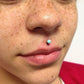 Tilum 14g - 12g Internally Threaded Titanium 3mm Flat Opal Top - Price Per 1