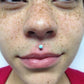 Tilum 14g - 12g Internally Threaded Titanium 3mm Flat Opal Top - Price Per 1