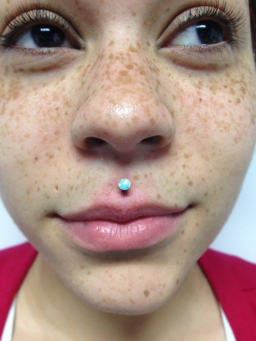 Tilum 14g - 12g Internally Threaded Titanium 3mm Flat Opal Top - Price Per 1