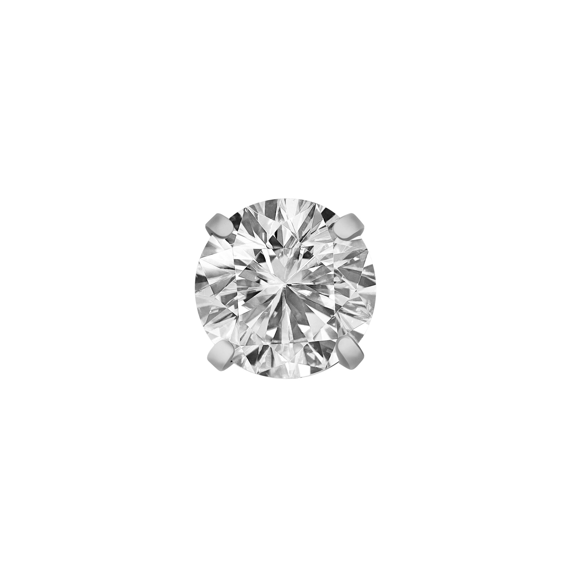 14g – 12g Internally Threaded Crystal or Black Prong-Set Round Jewel Top – Price Per 1