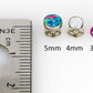 Tilum 14g - 12g Internally Threaded Titanium 3mm Flat Opal Top - Price Per 1