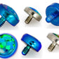 Tilum 14g - 12g Internally Threaded Titanium 4mm Flat Opal Top - Price Per 1