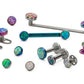 Tilum 14g - 12g Internally Threaded Titanium 4mm Flat Opal Top - Price Per 1