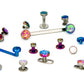 Tilum 14g - 12g Internally Threaded Titanium 3mm Flat Opal Top - Price Per 1