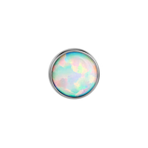 Tilum 14g - 12g Internally Threaded Titanium 5mm Flat Opal Top - Price Per 1 - Painful Pleasures