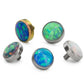 Tilum 14g - 12g Internally Threaded Titanium 3mm Flat Opal Top - Price Per 1