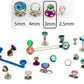 Tilum 14g - 12g Internally Threaded Titanium 3mm Flat Opal Top - Price Per 1