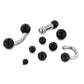 00g Internally Threaded Black PVD Coated Counter-Sunk Ball - Price Per 1